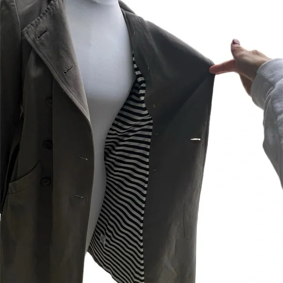 Gryphon New York Grey Hoodie Trench Coat Small Excellent used Condition - Picture 14 of 16